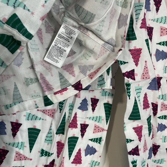 J. Crew Long Sleeve Flannel Holiday Print Pajama Sleep SET Size MP White Multi - Picture 7 of 12
